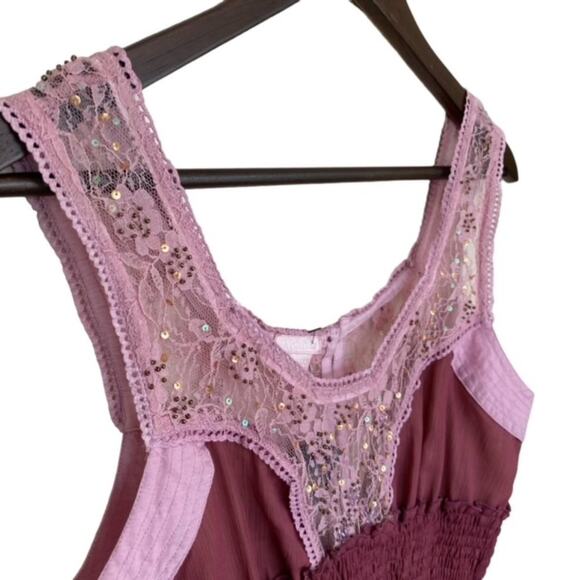 3/$21 Nolita from Francesca's Mauve and Plum Sequined Tank - NWT - Large - Picture 2 of 5